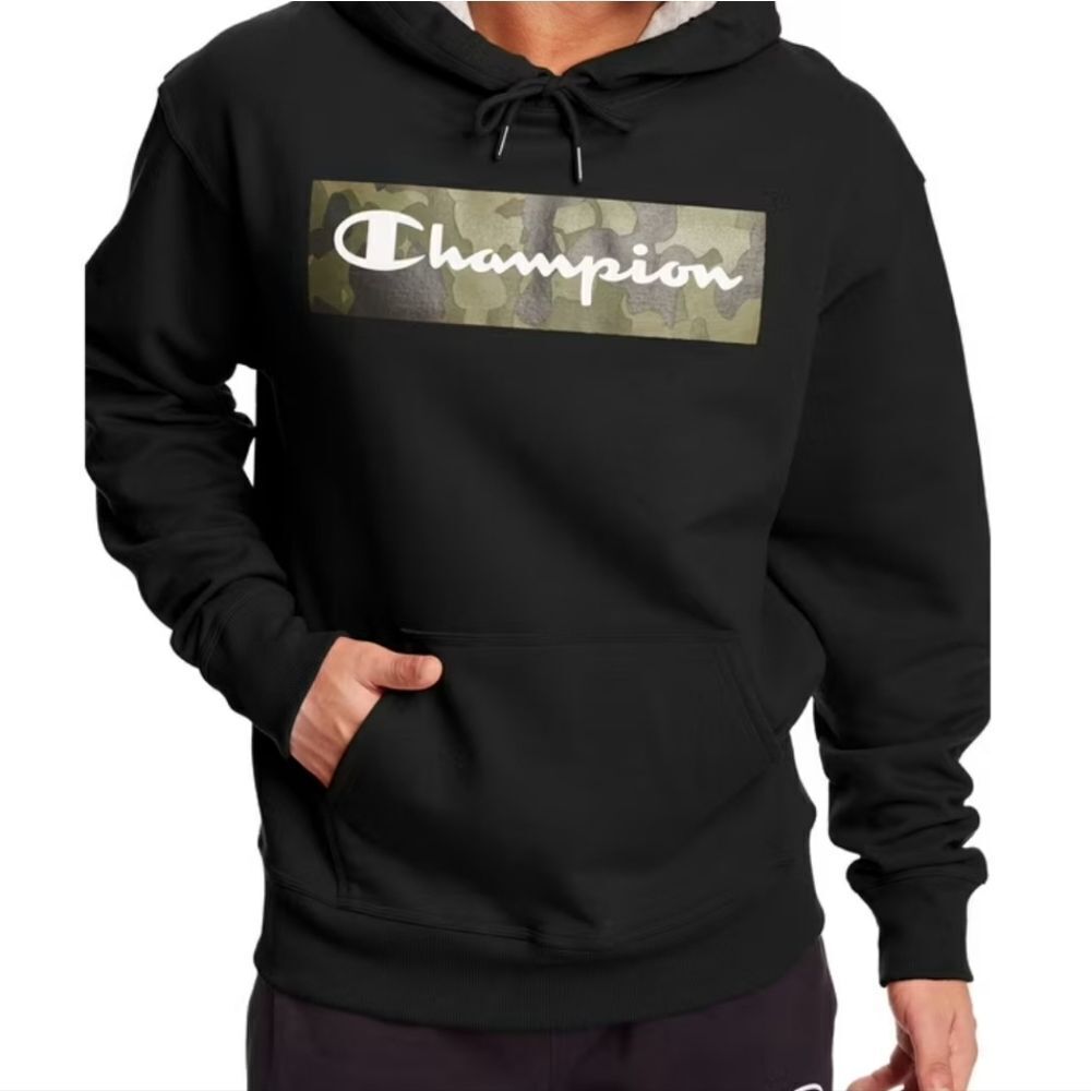 Boy's champion camo logo hoodie sz M